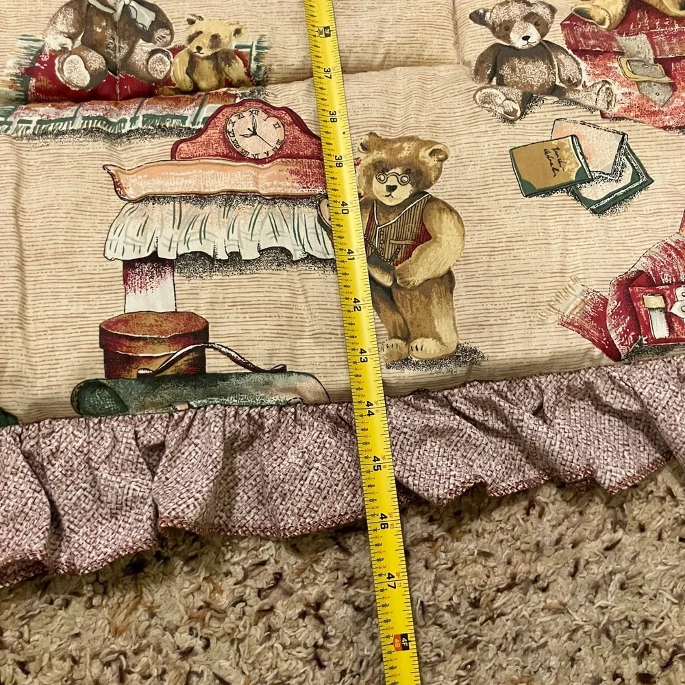 VTG Lambs & Ivy Quilted Baby Crib Comforter Toddler Bed Blanket Teddy Bears